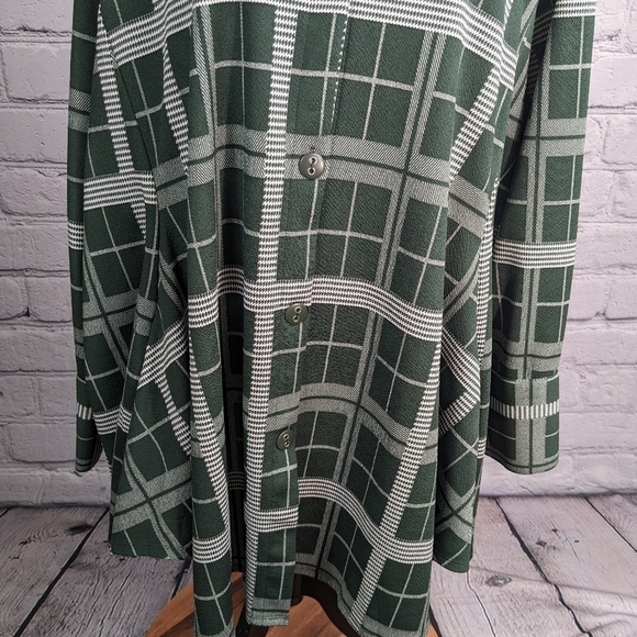 Attitudes womens long sleeve stretch check print button shirt pockets sz 4x bb20 - Picture 9 of 11